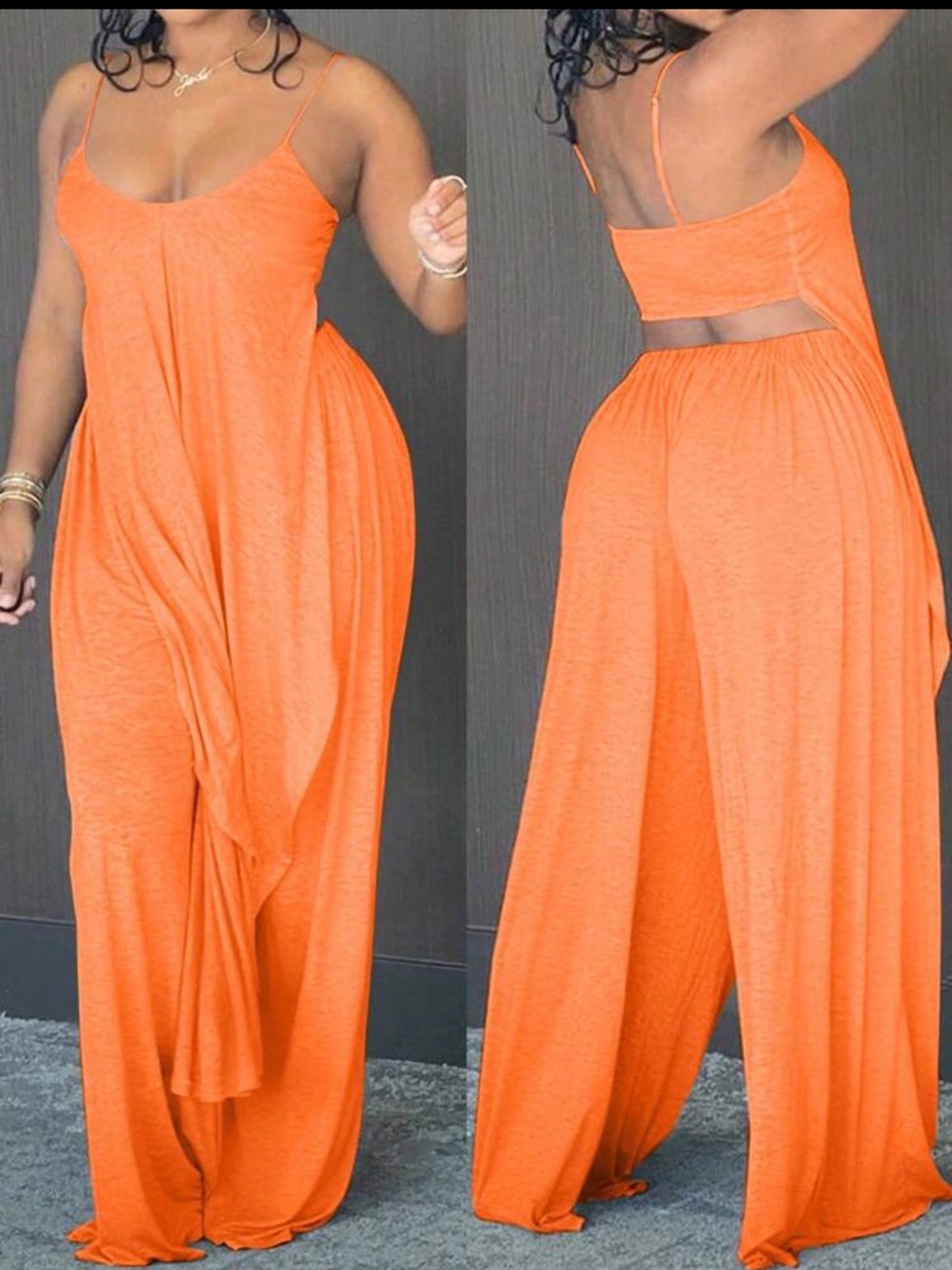 Burgundy (maroon) Women's Wide-Leg Jumpsuit